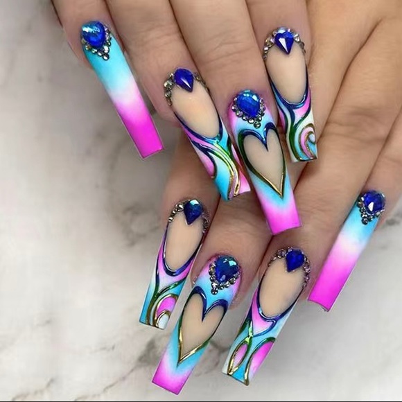 NWT Extra Long 24 PCS Press On Nails - Picture 1 of 7